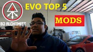 EVO 8, 9, X Top 5 Must have mods at any stage! New project car revealed