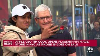 iPhone 16 goes on sale: Apple CEO Tim Cook opens flagship Fifth Avenue store in New York City