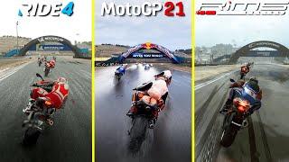 RIDE 4 vs MotoGP 21 vs RiMS Racing PS5 Ultra Realistic Next Gen Graphics Comparison