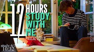 LIVE | 12-HOUR study with me  rain sounds & pomodoro timer 60 & 10