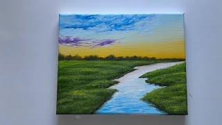 Acrylic Painting Tutorial: Serene River Landscape with Tips for Beginners