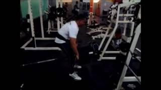 RoadPigJohn Back Training with Six Plates of 45 Pounds