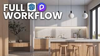 Create a Realistic Kitchen in 12 Minutes - D5 Render & Sketchup