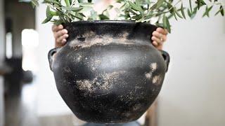 Restoration Hardware Dupes // DIY Aged Planter Pot