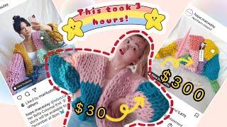 I hand knitted the $300 super Colossal knit Jacked by hope macaulay DIY chunky sweater