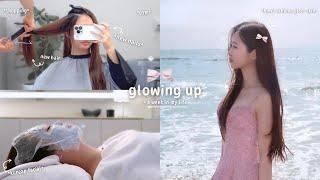 glow up vlog  | self care, korean facial, nails, new hair, gym, shopping spree