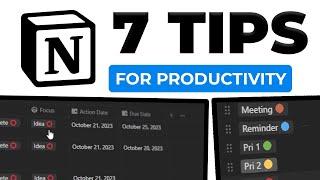 7 Productivity Tips for Notion  [Notion Masterclass 2023] 