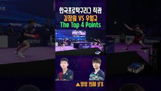 한국프로탁구리그 국군체육부대 김장원 VS 미래에셋증권 우형규 The Top 4 Points  #tabletennis #탁구