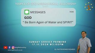 GOD said…“ Be born again of Water and SPIRIT”