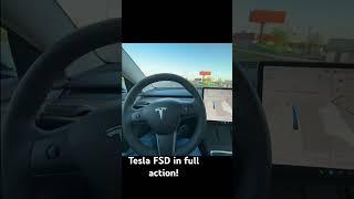 Tesla FSD in Action: The Future of Driving!  #Tesla #FSD #Shorts