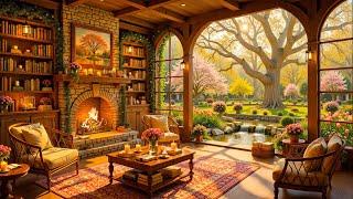 Relaxing Spring Jazz Music & Cozy Coffee Shop Ambience Background Music to Relax,Study,Work