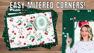 Sew Easy Placemats with Mitered Corners // Beginner Sewing Tutorial