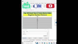 #26 Top 100 Excel Tips and Tricks Shorts Video | Remove Minus Sign Without Using Formula in Excel