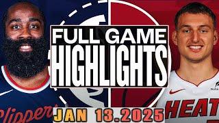 Los Angeles Clippers vs Miami Heat Full Game Highlights Jan 13,2025 NBA Season 2024-25