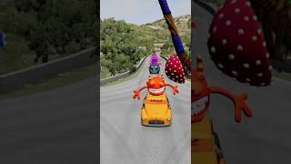 Mix Mcqueen Cars Vs Mashroom Hammer #beamng #beamngdrive #shorts