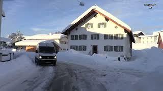 Wertach in Winter Rundfahrt durch Dorf