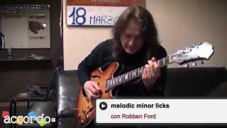 Free Guitar lesson: Robben Ford - "Melodic Minor Blues Licks"