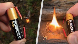 The Most Reliable Way to Start a Fire with a Battery - Survival & Camping Lifehacks