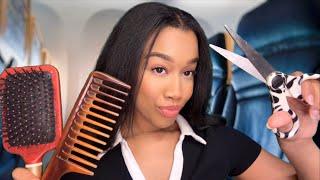 ASMR Girl on The Plane Gives You a $5 Haircut *She’s a Scammer ️️ ASMR Haircut Role-play