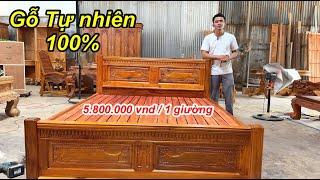 Giường Gỗ Tự Nhiên 100% CHẤT LƯỢNG và giá RẺ NHẤT thị trường .