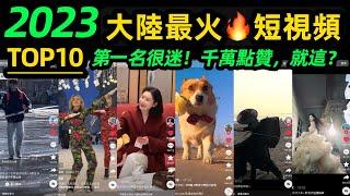 抖音2023最火短視頻TOP10 ‼️第一名很迷，千萬點贊，就這【年度盤點】搞笑寵物｜顏值美女｜跳舞耍酷｜反差轉場｜網絡熱梗｜片尾有彩蛋️