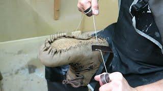 Making handmade hiking shoes - Making leather shoes