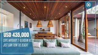 Contemporary 3-Bedroom Villa – just 50m from the beach in Seseh, Bali