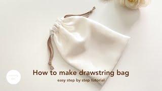 DIY drawstring bag tutorial | How to make satin drawstring bag