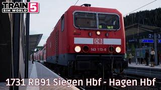 1731 RB91 Siegen Hbf - Hagen Hbf - Ruhr-Sieg Nord - BR 143 - #TrainSimWorld5