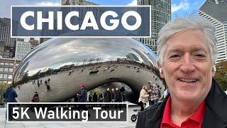 4K City Walks: Chicago Downtown - Virtual Walk Walking Treadmill Video - Music