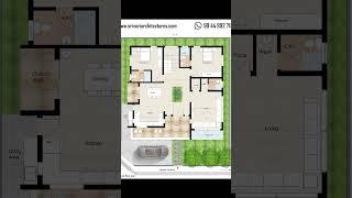 51' x 59' South East corner plot's floor plan