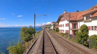  4K  St-Triphon - Lausanne - Basel cab ride [10.2021] Führerstandsmitfahrt Swiss train