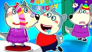 Mommy Wolf's Birthday Cake! CAKE OR FAKE Challenge! Funny Family Stories | Cartoons for Kids