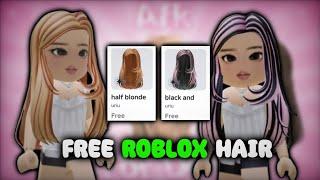 HOW TO GET the FREE Half Blonde and Ginger Hair and Black and Pink Split Hair on ROBLOX! FREE ITEM