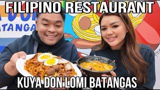 Eating Lomi Batangas at Filipino Restaurant Kuya Don in Toronto (at Little Manila)