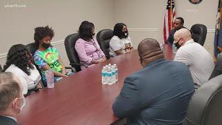 Kentucky Attorney General Daniel Cameron updates Breonna Taylor's family in-person