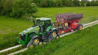 Un SEMOIR DE 20 RANGS au semis de tournesols | John Deere 8rx370 & Vaderstad Tempo L !!