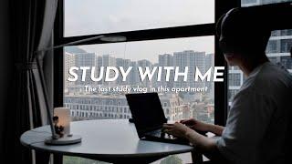 1-HOUR STUDY WITH ME | Calm Piano, No Break | The Last Study Vlog In This Apartment