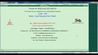 Tally Add On : Save Password for E-Mail in Tally.ERP9 software.