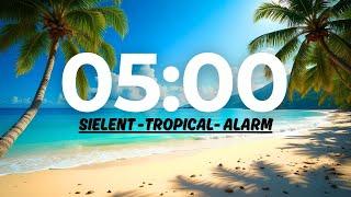 5 Minute Summer Timer  | Silent Tropical Beach Countdown with Alarm