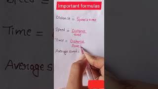 Important formulas of #speed #Distance and #time #shorts