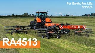 Kubota RA4513 four rotor rake with TerraLink Quattro | #Kubota 2023