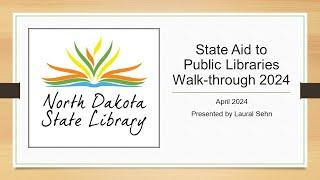 State Aid to Public Libraries Walk-Through 2024