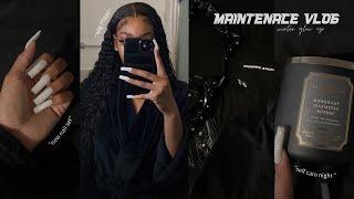 winter glow up maintenance vlog | doing my own acrylics, wig install, self care & shopping ULA hair