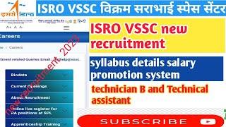 ISRO VSCC new recruitment 2023 technician b full notification out scientific assistant technical