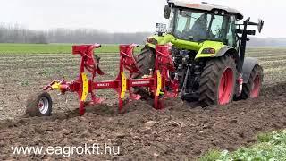 Helti SPB Titan Z váltvaforgató eke Madocsán az EAgro kft-től Claas Arion traktor