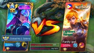 TOP GLOBAL SELENA vs FANNY GOD (MAPHACK) | SELENA VIRUS SKIN GAMEPLAY