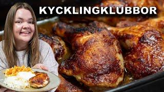 Middag under 60 minuter: Kycklingklubbor i ugn, Fetaoströra och Sallad