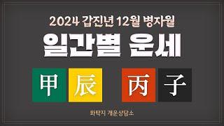 2024 갑진년 12월 병자월 일간별 운세(설명란에 타임라인)