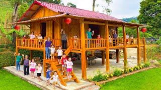 FULL VIDEO: 555 Day + 5000$  Alone Girl Build A Wooden House. START to FINISH - Making wooden houses